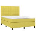 vidaXL Boxspring posteľ s matracom zelená 140x190 cm látka