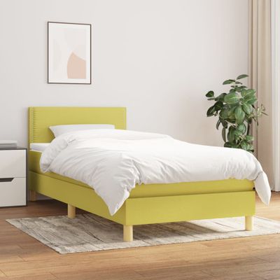 vidaXL Boxspring posteľ s matracom zelená 100x200 cm látka