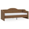 vidaXL Pohovka s USB hnedá látková 90x200 cm