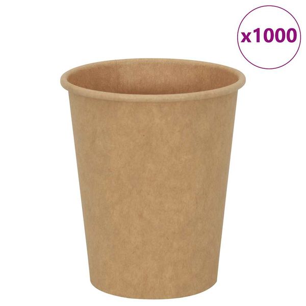 vidaXL Papierové šálky na kávu 1000 ks 8oz 200ml hnedá