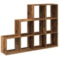 vidaXL Knižnica 3-posch. staré drevo 137,5x29x103,5 cm kompozit. drevo