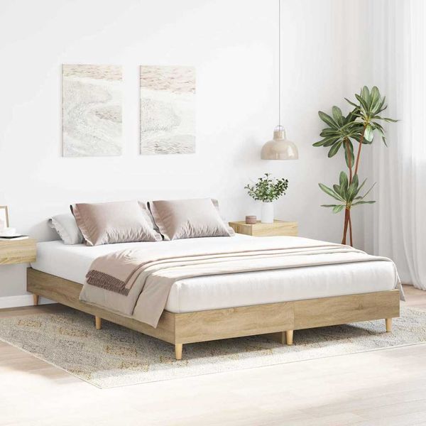 vidaXL Rám postele Sonoma 152 x 203 cm Kompozitné drevo