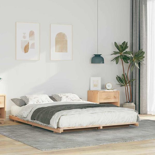 vidaXL Rám postele Hnedá 150 x 200 cm Masívne borovicové drevo