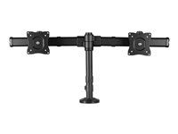 Supports Monitors 13" to 27" - Adjustable - Desk Clamp or Grommet-Hole Desk Mount for Dual VESA Monitors - Black (ARMBARDUOG) - Stojan - pre 2 monitory - plast, hliník, oceľ - čierna - veľkosť obrazovky: 13"-27" - priechodka, upevniteľné na stôl