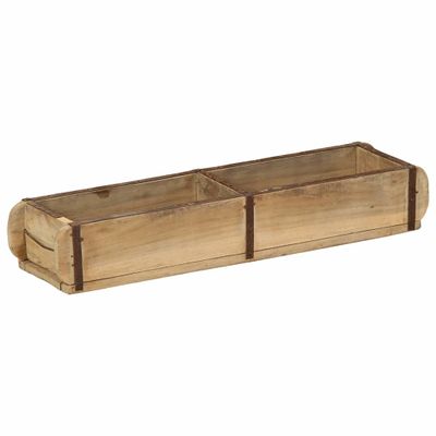 vidaXL Podnos s úložiskom Hnedá 57 x 15 x 9 cm Masívne obnovené drevo