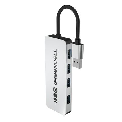 Green Cell HUB-GC-A4A Basic adaptér USB-A 4v1 (4x USB 3.0) - rýchly prenos až 5Gb/s, hliník