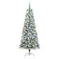 vidaXL Umelý Sklápací Vianočný Stromček 300 LED Zelená a biela 210 cm