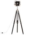 vidaXL Lampa na statíve čierna 171 cm mangovníkový masív