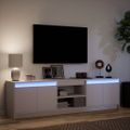 vidaXL TV stolík s LED biely 180x34x50 cm kompozitné drevo