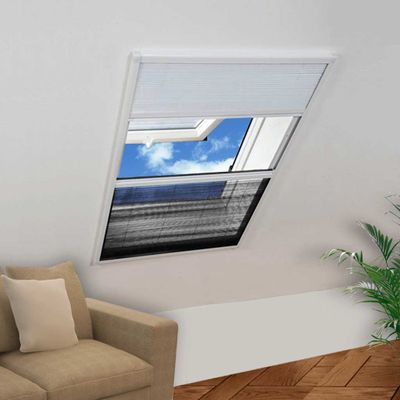 vidaXL Plisovaná okenná sieťka proti hmyzu s hliníkovým rámom a roletou 160 x 110 cm