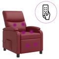 vidaXL Masážne relaxačné kreslo Víno červené Umelá koža