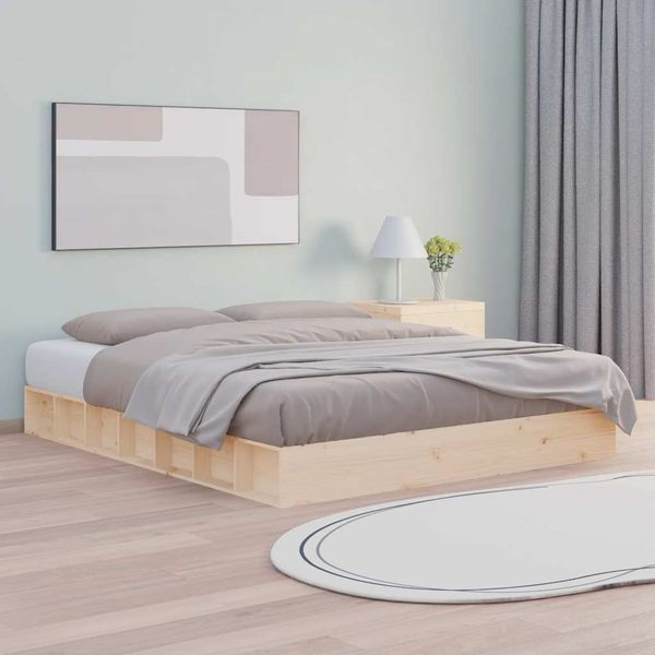 vidaXL Posteľný rám 150x200 cm King masívne drevo