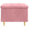 vidaXL Ottoman s Úložným Priestorom Ružová 60 x 60 x 45 cm Zamat
