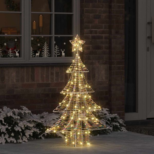 vidaXL Vianočný stromček s 120 LED-i Teplá biela 120,5 cm PET