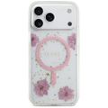 Puzdro Guess Resin Flowers Glitter MagSafe pre iPhone 17 Pro Max ružová