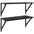 vidaXL Stenné police Nástenná montáž 2 ks Čierny dub 60 x 25 x 25,5 cm