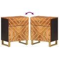 vidaXL Nočný stolík hnedo-čierny 50x33x60 cm masívne mango