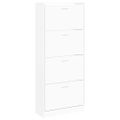 vidaXL Botník biely 63x24x147 cm spracované drevo