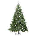 vidaXL Umelý vianočný stromček s 300 LED-i Zelená 210 cm PE a PVC