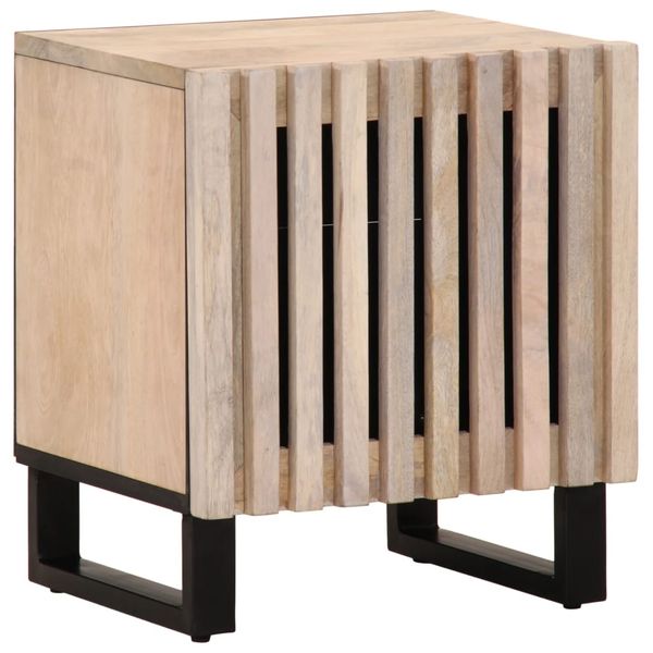 vidaXL Nočný stolík 40x34x46 cm masívne bielené mangovníkové drevo