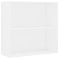 vidaXL Knižnica s 2 policami, bielo 80x30x76,5cm, kompozitné drevo