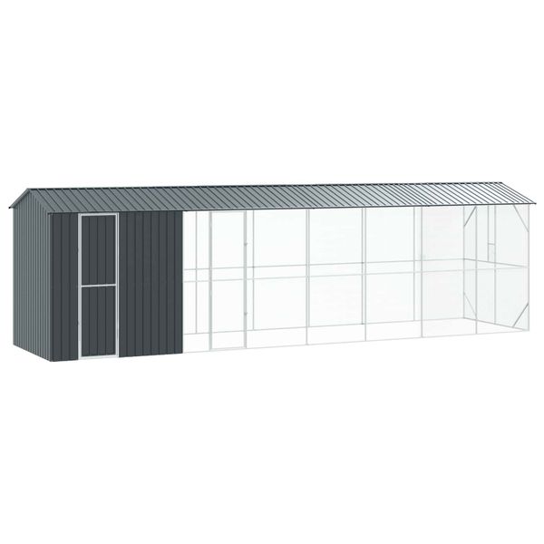 vidaXL Klietka pre vtákov Antracit 860 x 208 x 247 cm Pozinkovaná oceľ