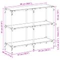 vidaXL Konzolový stolík priehľadná sklenená doska 98x30x81 cm oceľ