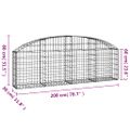 vidaXL Oblúkový gabionový kôš 200x30x60/80 cm pozinkované železo