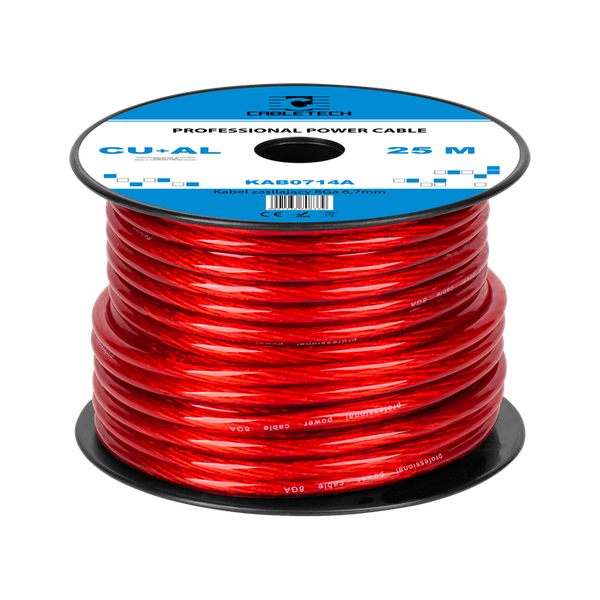 Auto kabel 8Ga OD6,7mm CU+AL 25m Cabletech KAB0714A červený