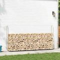 vidaXL Regál na krbové drevo 300x25x150 cm, pozinkovaná oceľ