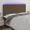 vidaXL Čelo postele s LED tmavohendé 160x5x118/128 cm látka