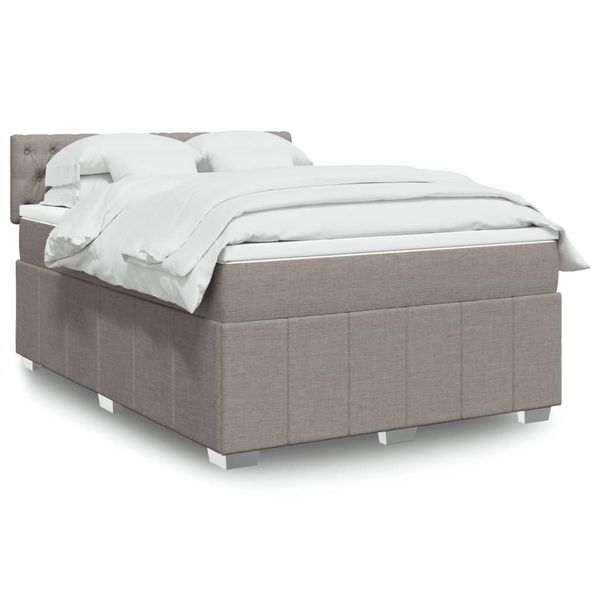 vidaXL Boxspring posteľ s matracom sivohnedý 140x190 cm látka
