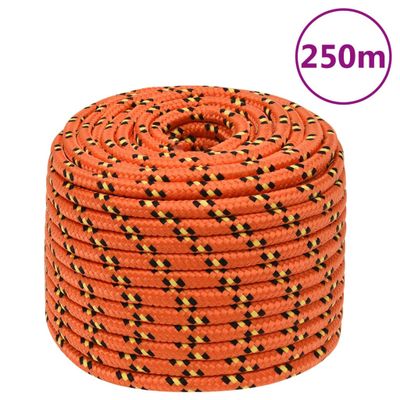 vidaXL Lodné lano oranžové 14 mm 250 m polypropylén