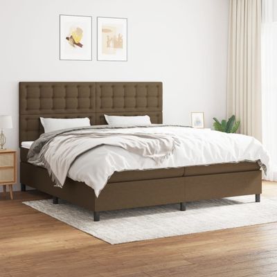 vidaXL Boxspring posteľ s matracom tmavohnedá 200x200 cm látka