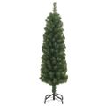 vidaXL Úzky umelý vianočný stromček so stojanom, zelený 150 cm, PVC