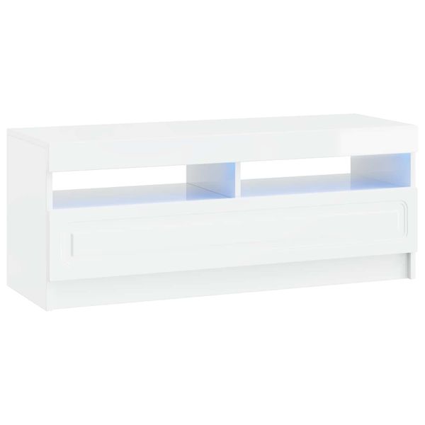 vidaXL LED TV kabinet Biela s vysokým leskom Kompozitné drevo