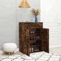 vidaXL Botník dymový dub 60x35x84 cm spracované drevo