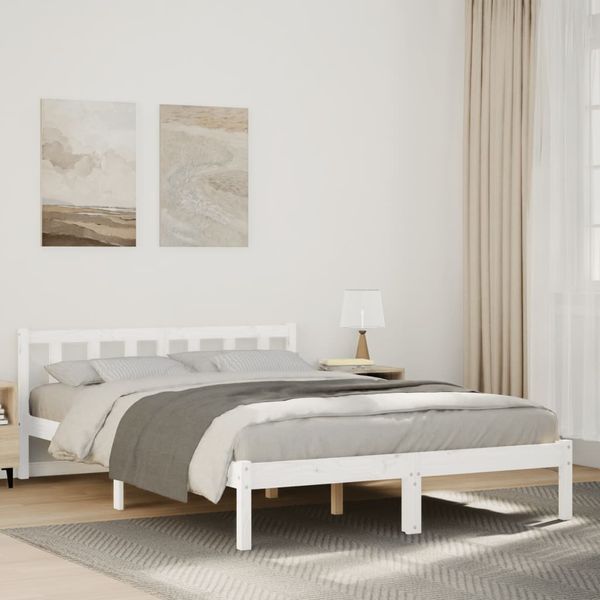 vidaXL Extra dlhá posteľ bez matraca biela 160x210 cm masívna borovica