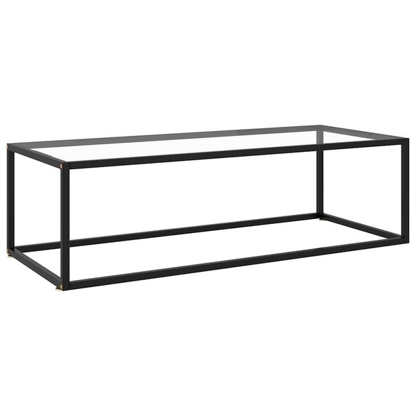 vidaXL Konferenčný stolík, čierny, tvrdené sklo 120x60x35 cm