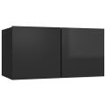 vidaXL TV skrinky 4 ks lesklé čierne 60x30x30 cm drevotrieska