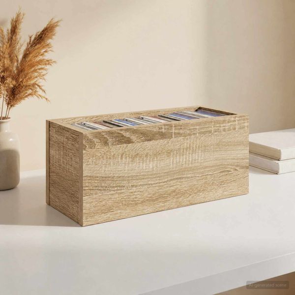 vidaXL Roh na skladovanie CD 4 ks Dub sonoma 40 x 17 x 17 cm