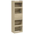 vidaXL Botník so 4 výklopnými zásuvkami dub sonoma 60x42x204 cm