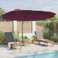 vidaXL Slnečník Bordeaux červená 372 x 198 x 243 cm Polyester a hliník