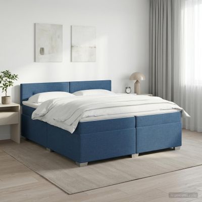 vidaXL Posteľ boxspring s matracom Modrá 200 x 200 cm Látka