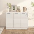 vidaXL Komoda lesklá biela 90,5x30x70 cm spracované drevo