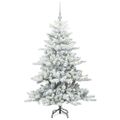 vidaXL Umelý Sklápací Vianočný Stromček Biela 150 cm PVC a oceľ