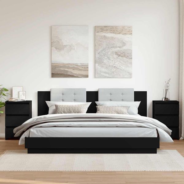 vidaXL Nočné stolíky 2 ks, čierne 40x35x62,5 cm, kompozitné drevo