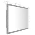 vidaXL Kúpeľňové zrkadlo s LED, betónovo sivé 60x8,5x37 cm akryl