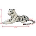 vidaXL Hračka plyšový tiger, biely, XXL
