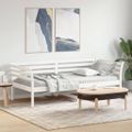 VidaXL Denná posteľ bez matraca Biela 100x200 cm Borovicový masív